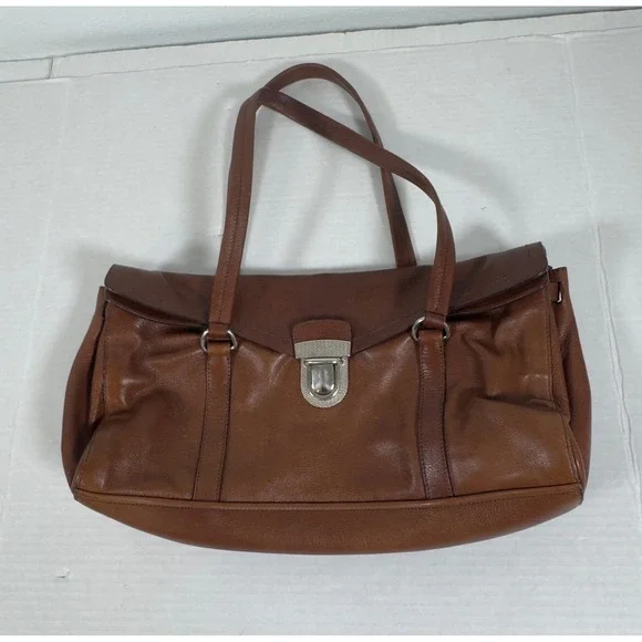 Prada Sacca Bufalo Easy Bag Womens Tabacco Brown Leather BR2613 Shoulder Strap - Picture 4 of 14